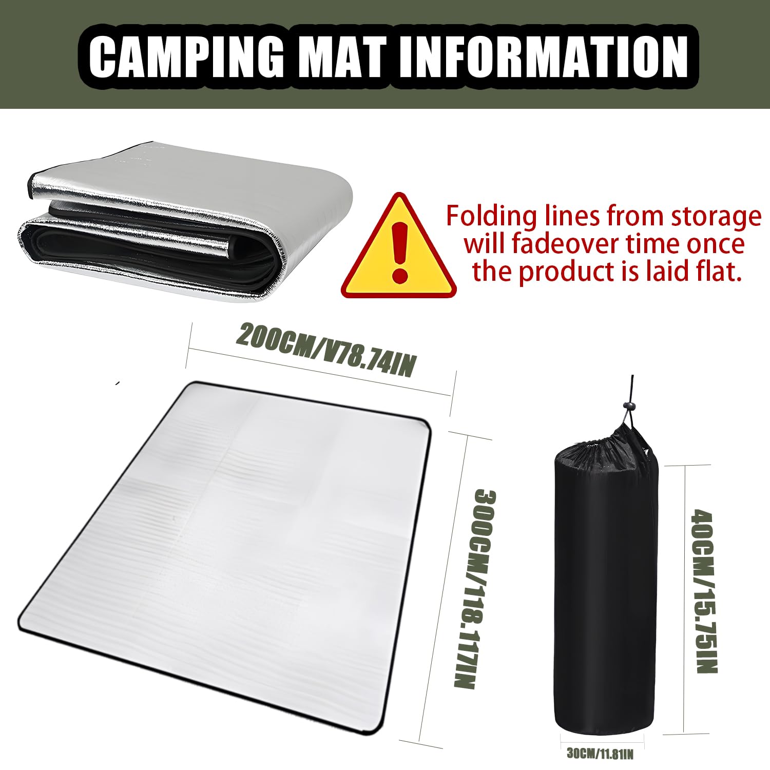 Tapis Isolant Camping Tapis de Camping Tapis de Sol de Camping en Mousse, Tapis Isolant Thermique Aluminium Étanche Pliable pour Camping Randonnée Voyage Pique-Nique Extérieur