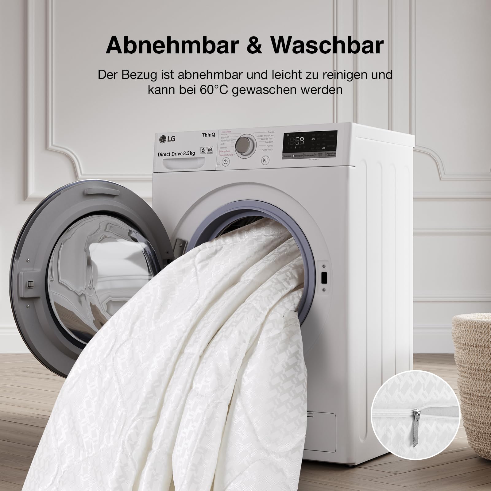 Novilla Matratze 90x200 Taschenfederkernmatratze 7-Zonen H2/H3 atmungsaktivem Bezug & Komfortschaum Öko-Tex & CertiPUR-US Zertifiziert – Federkernmatratze für Einzelbett & Doppelbett Höhe 20 cm – Bild 7
