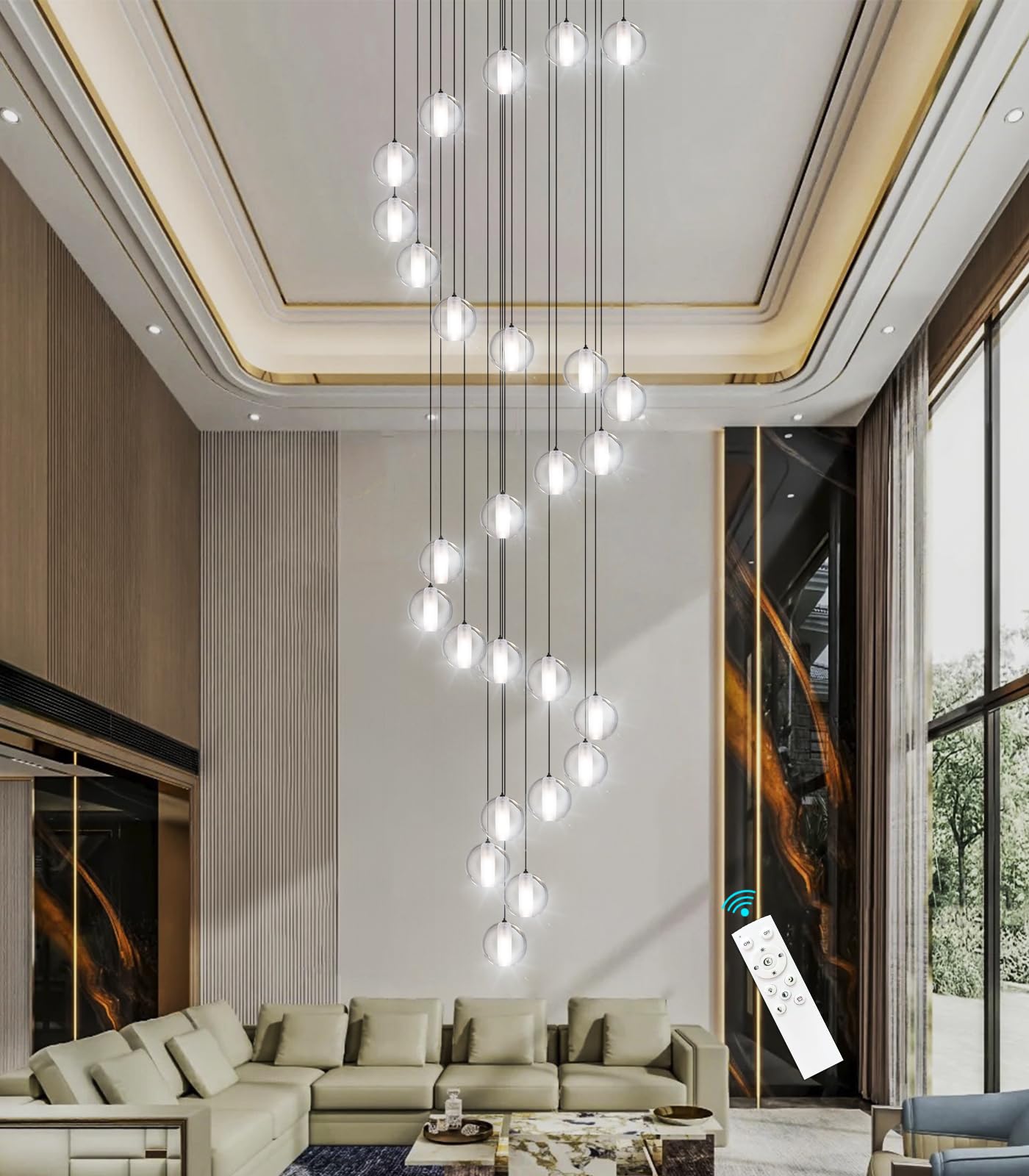 HAIXIANG Globe Glam Chandelier 177 inches Long Light Luxury