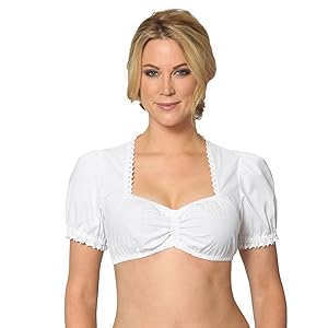 Stockerpoint Damen B-3030 Trachtenbluse,Weiß (Weiß),34