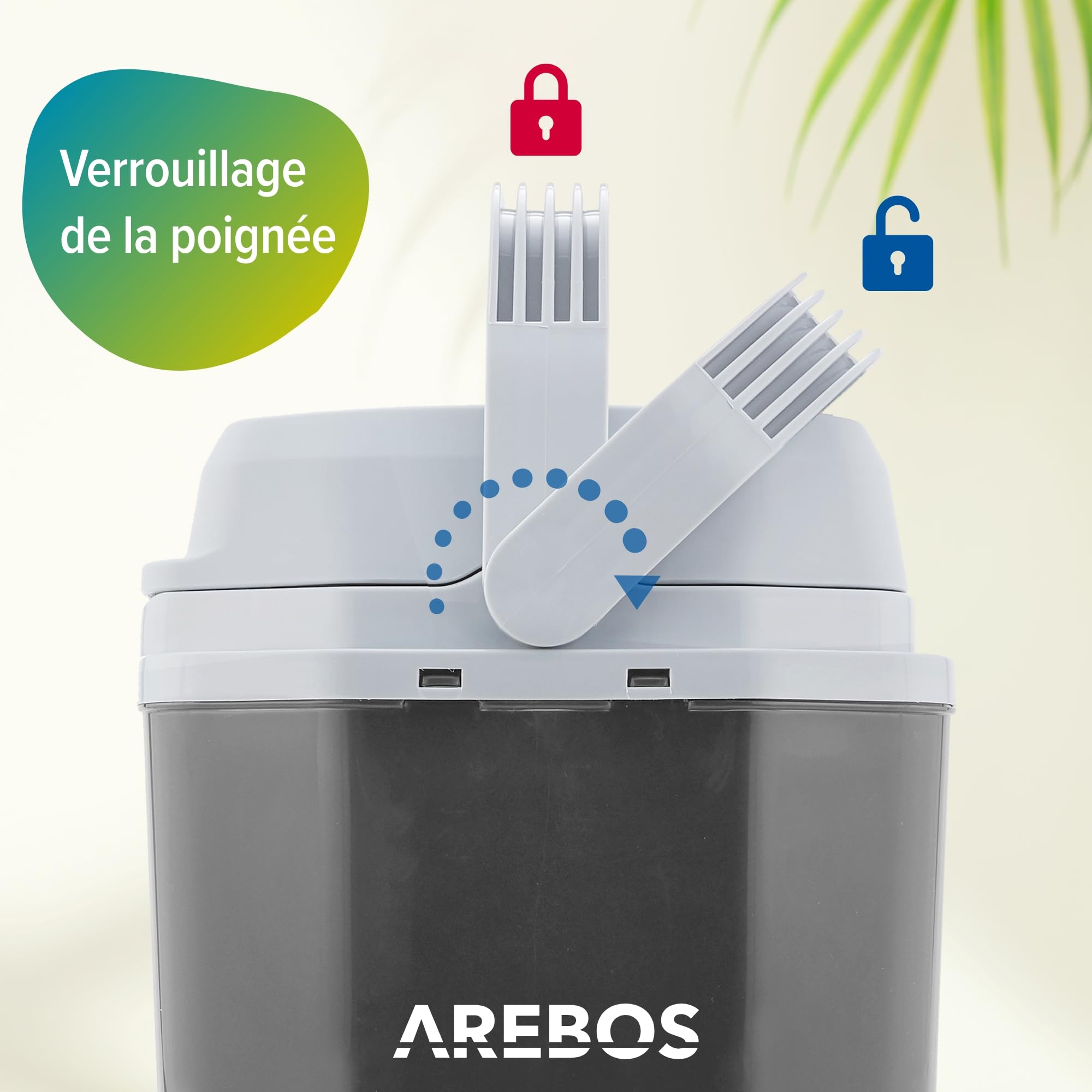 AREBOS Glacière 25 litres | pour refroidir et garder au chaud | Mini réfrigérateur | Glacière thermoélectrique | avec mode ECO | 12/230 V pour voiture et prise électrique | Anthracite