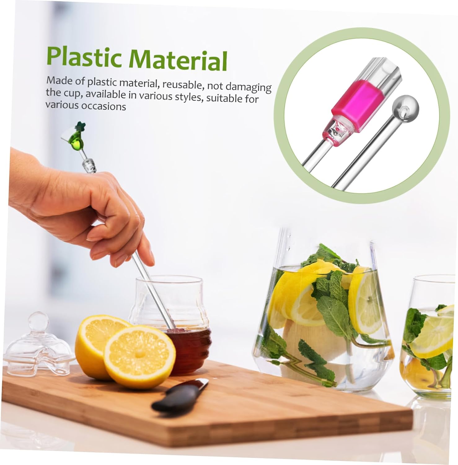 10pcs Plastic Swizzle Sticks for Coffee Tea Bars