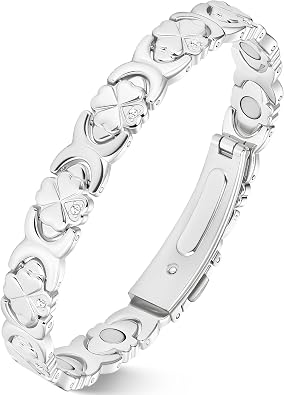 Flower Copper Bracelet for Women Arthritis, Ultra Strength Magnetic Therapy Bracelet for Pain Relief with 3500 Gauss Magnets, Premium Fold-Over Clasp