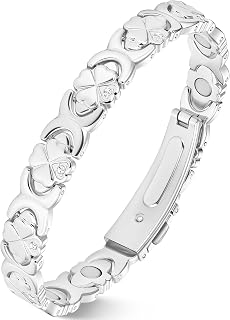 Jecanori Flower Copper Bracelet for Women Arthritis, Ultra Strength Magnetic Therapy Bracelet for Pain Relief with 3500 Gauss Magnets, Premium Fold-Over Clasp