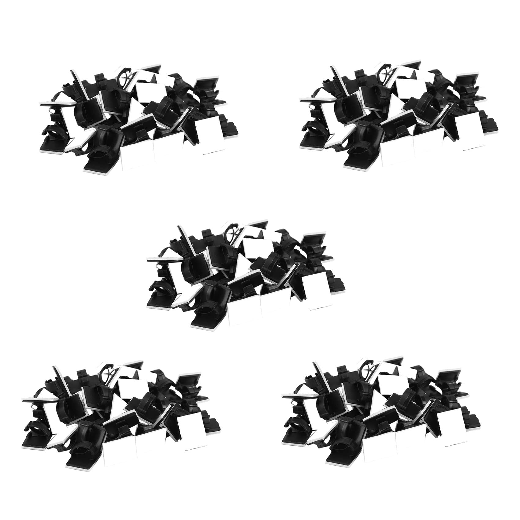 Lklncxc One Color Cable Ties 250 Pcs. Self Adhesive Cable Clamp Plastic Rectangular Tie Quick Wire Management Holder