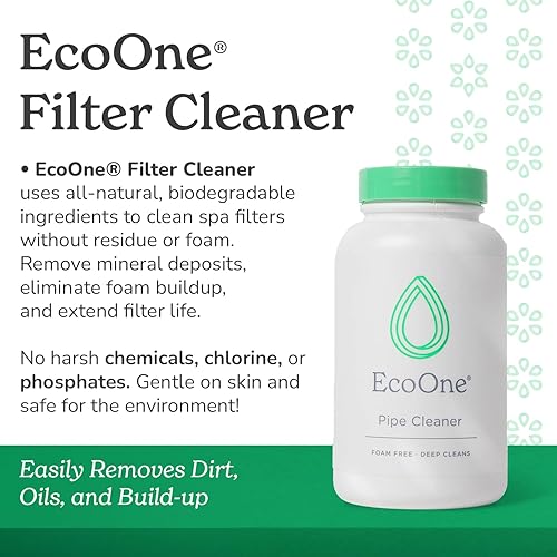 Miniatura 2 de ecoone Limpiador de filtro totalmente natural para spa y bañera de hidromasaje, limpiador de filtro de spa, sin espuma, sin cloro y sin fosfatos,