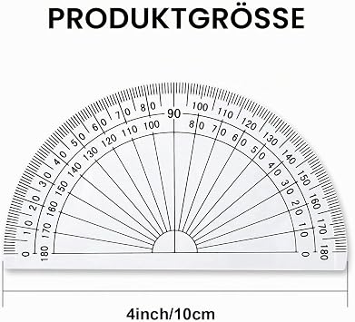 TSHAOUN 10PCS Kunststoff Winkelmesser 4 Zoll Protractor Clear Protractor School 180 Grad Geometrie Winkelmesser Winkelmesser Geometrie Werkzeuge Kunststoff Geometrie Messen Lineal(10 Pack)