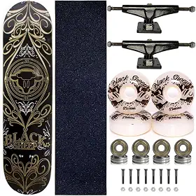Skate Completo Marfim Black Sheep para Street e Pistas Tribal