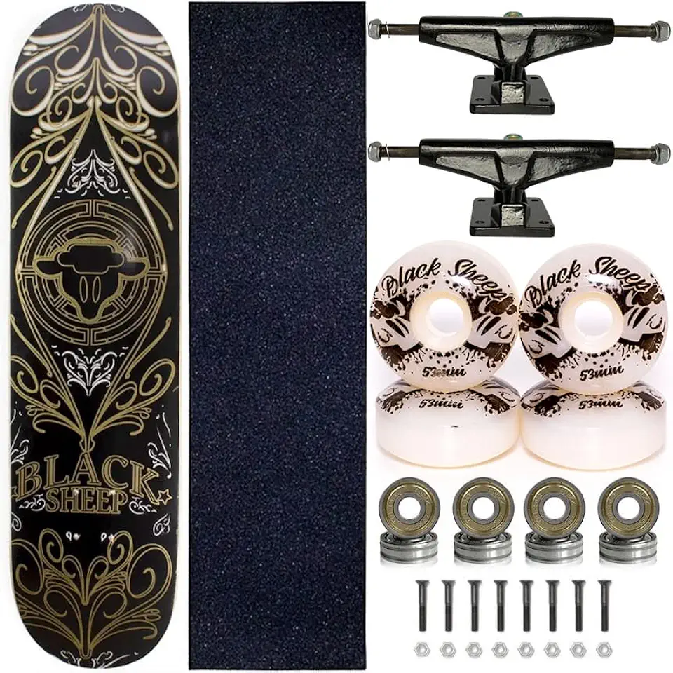 Skate Completo Marfim Black Sheep para Street e Pistas Tribal