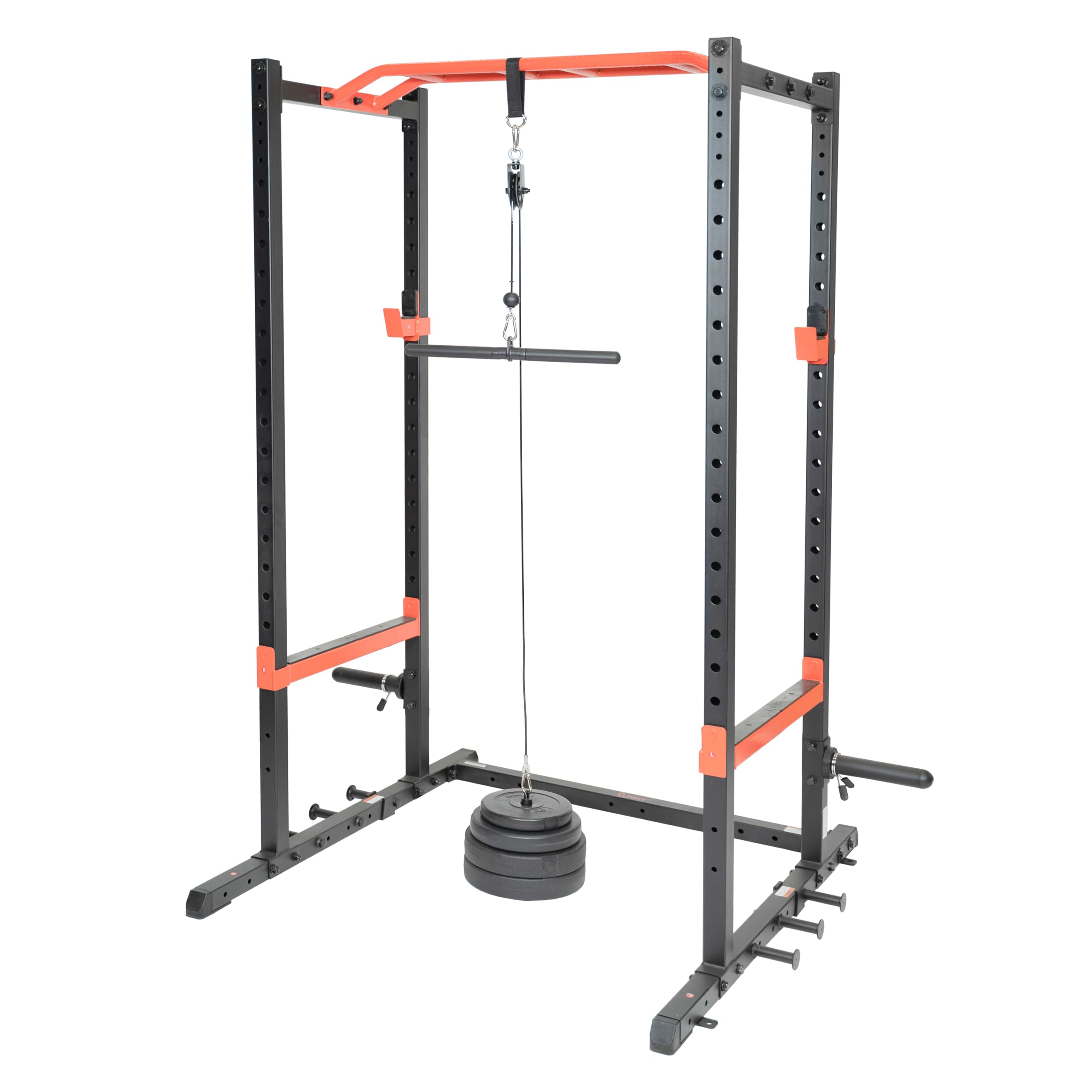 SUNNY HEALTH & FITNESS Power Cage Squat Rack Upgrade Attachments, Dip Bar, Ba...