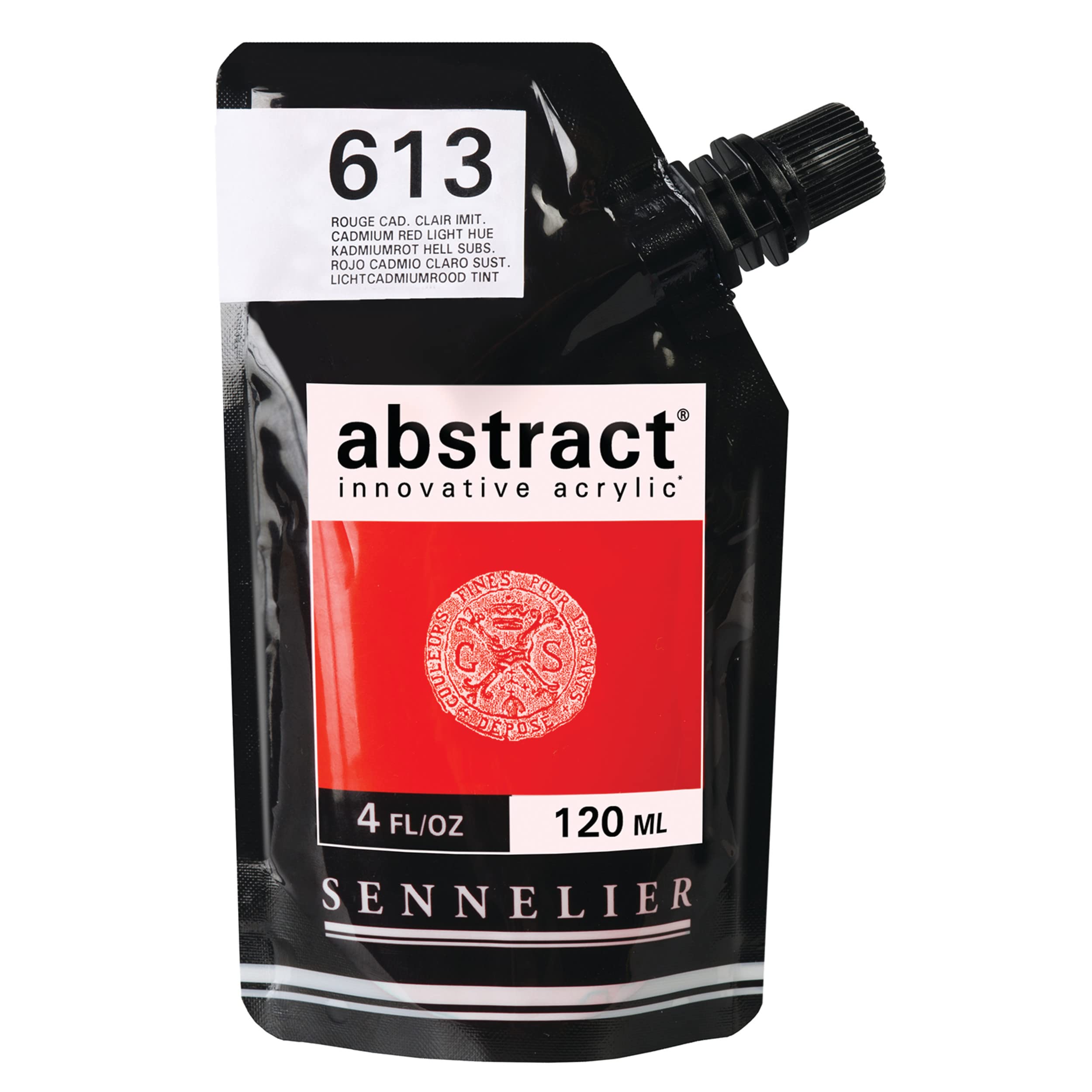 Sennelier Abstract Acrylic Paint Pouch, 120ml, Cadmium Red Light Hue