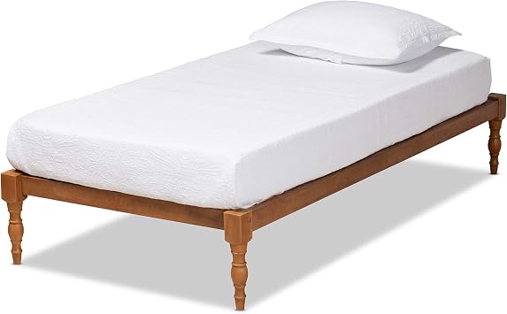 Baxton Studio Iseline Modern and Contemporary Walnut Brown Finished Wood Twin Size Platform Bed Frame