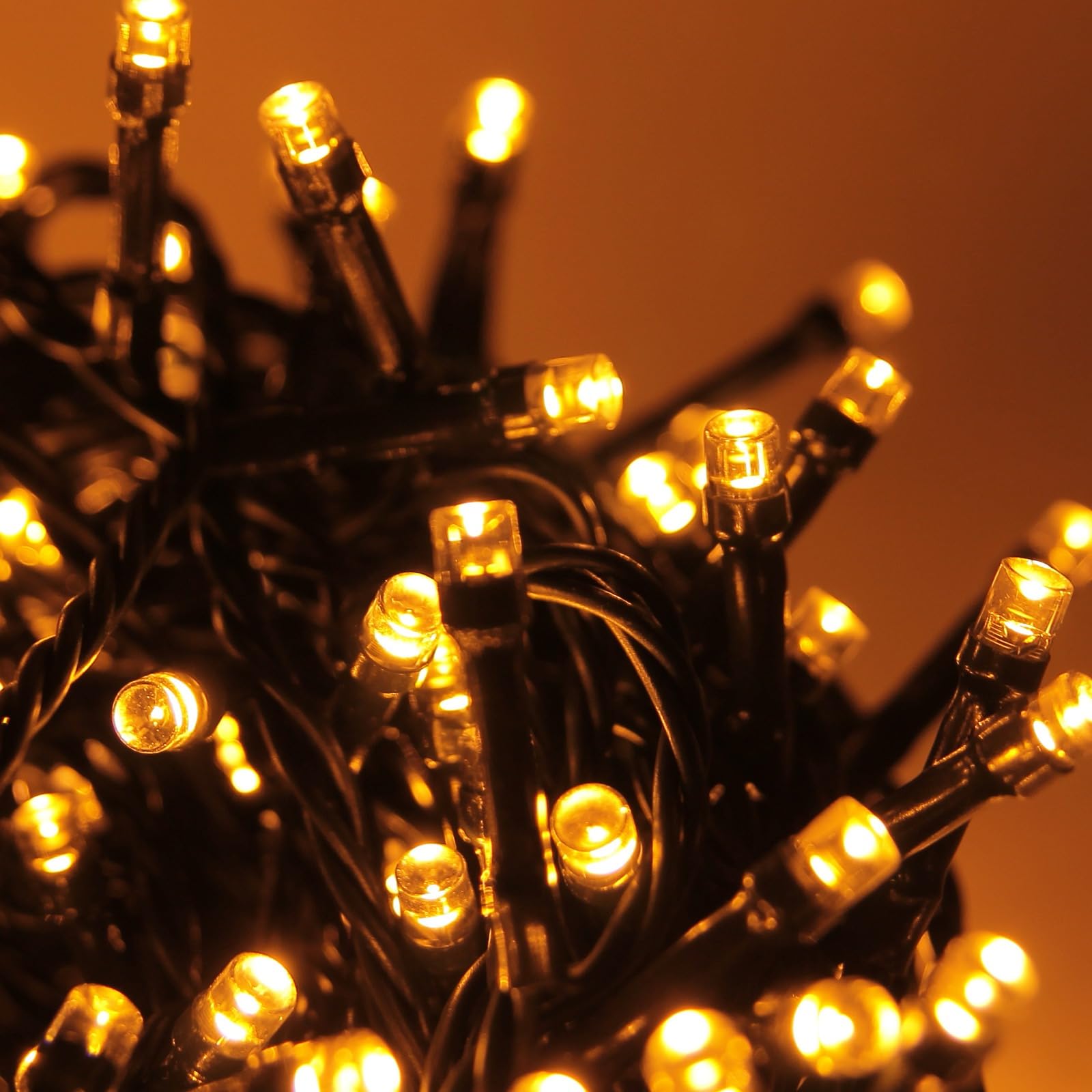 Świąteczne lampki LED do użytku zewnętrznego/wewnętrznego, 5 mm, zielony kabel, 8 trybów, kontroler 31 V z pamięcią, IP44 (złoty, 50 m 1000 LED)