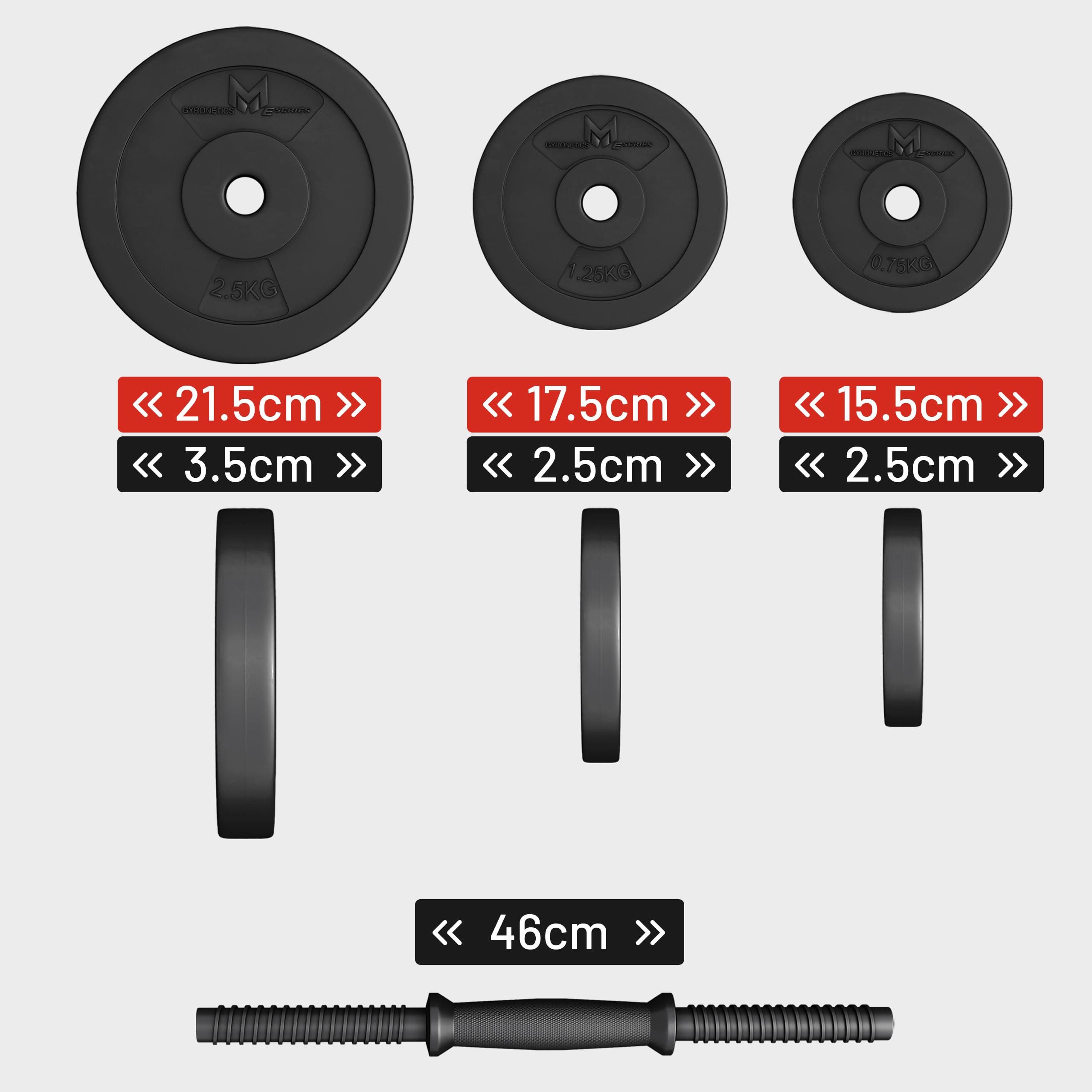 GYRONETICS - Kit Mancuernas E-Series (30 kg)