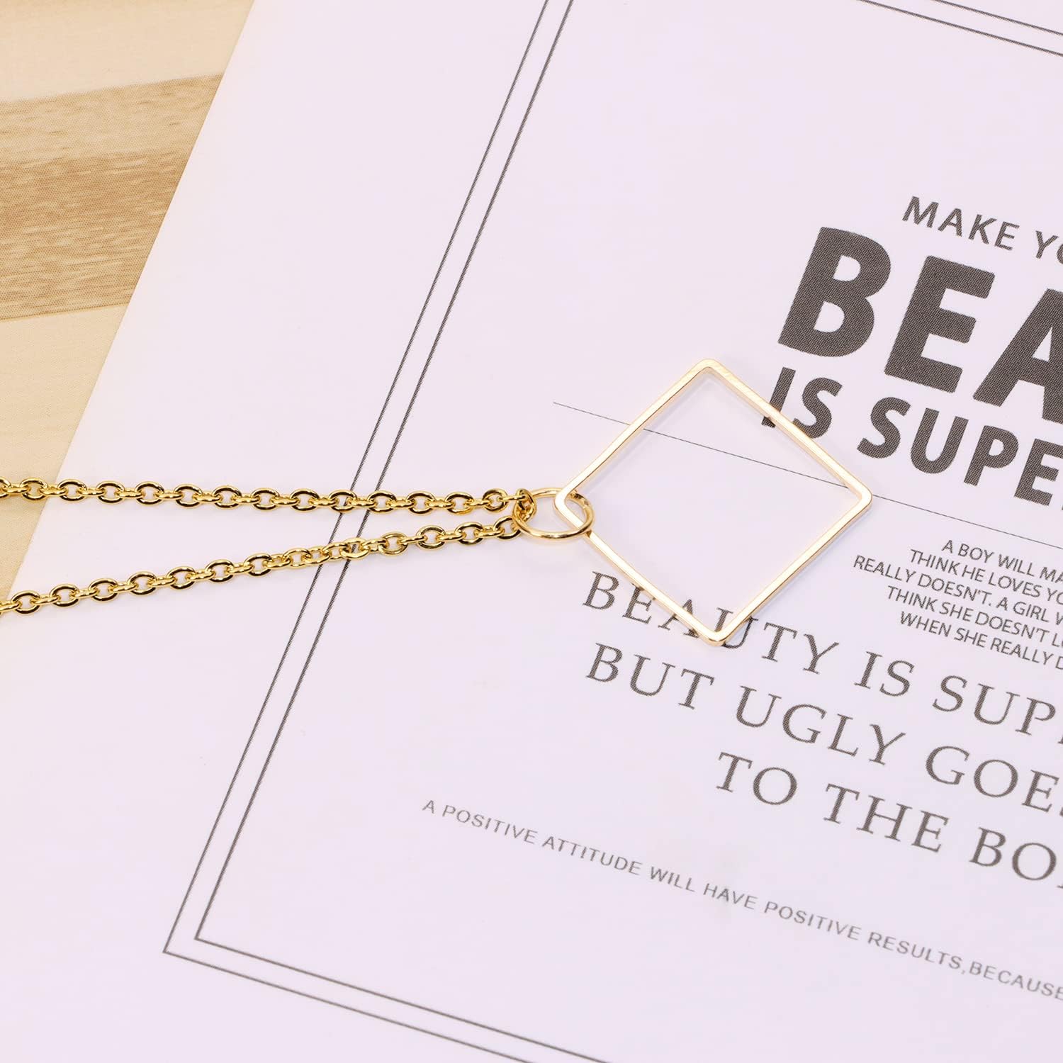 Shapenty Brass Square Hollow Frame Pendant Charms Open Bezel Frames Linking Ring Connectors Beading Hoop Earrings for Necklace Bracelet Jewelry Making Resin Craft, 50PCS (18mm, KC Gold) - Image 4