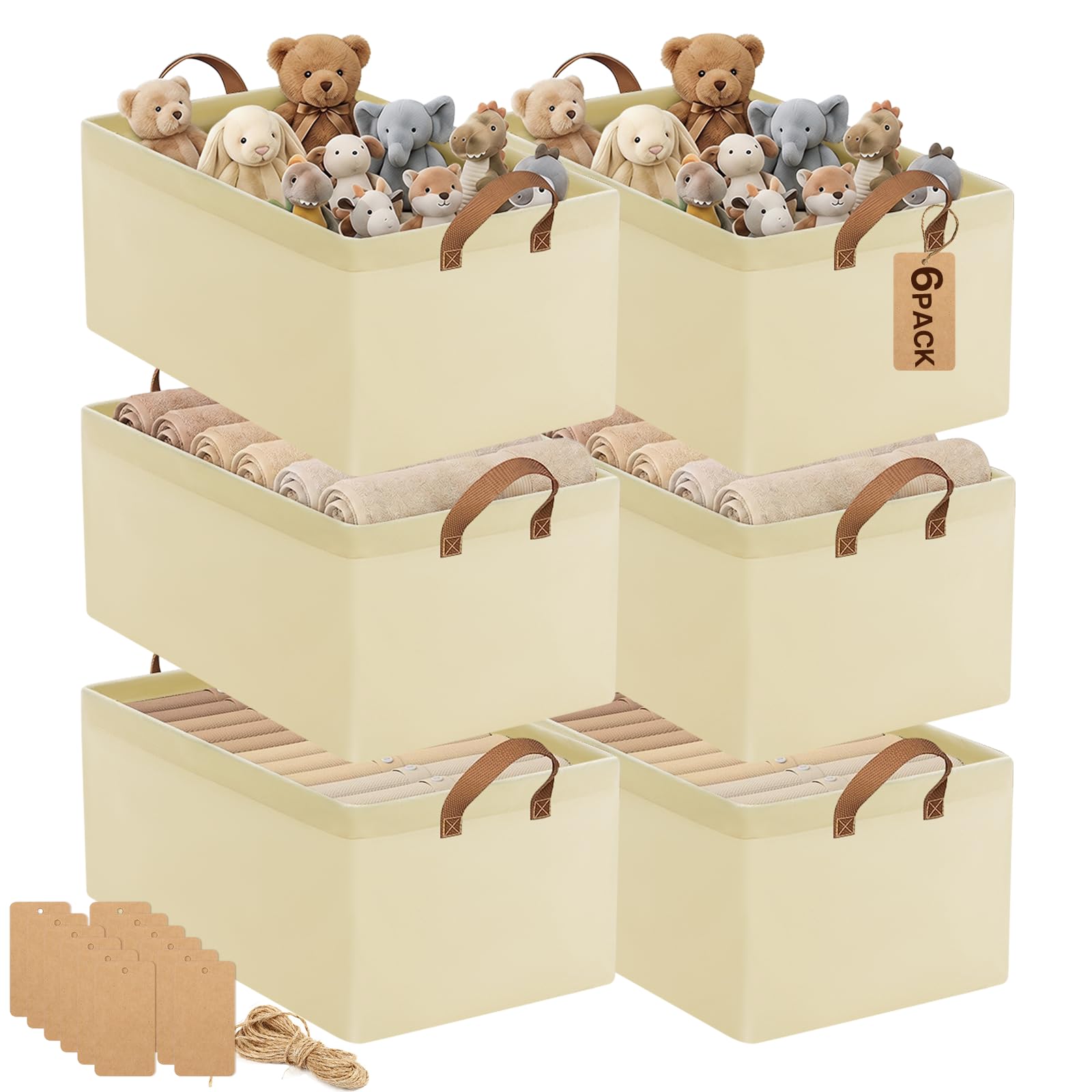 Paniers de rangement en tissu pour organiser les vêtements et serviettes de toute la maison