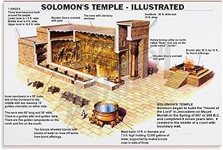ZYTESV Poster of Solomon's Temple Architectural Chart Guide Canvas Painting Wall Art Poster for Bedroom Living Room Decor 12x18inch(30x45cm) Unframe-style