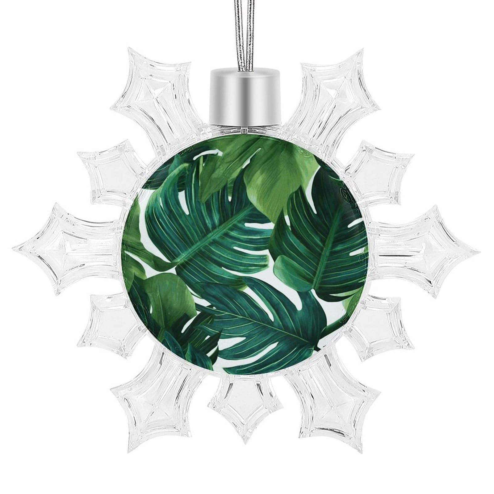 Banana Leaves Snowflake Ornaments Cute Snowflake Pendant Exquisite Christmas Tree Ornaments for Christmas Weddings New Year Birthday Holiday Celebration