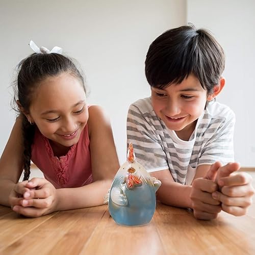 Miniatura 9 de VOSAREA Alcancía de cerámica de la moneda del pollo del tarro de la moneda del escritorio del ornamento del ahorro de la olla para los