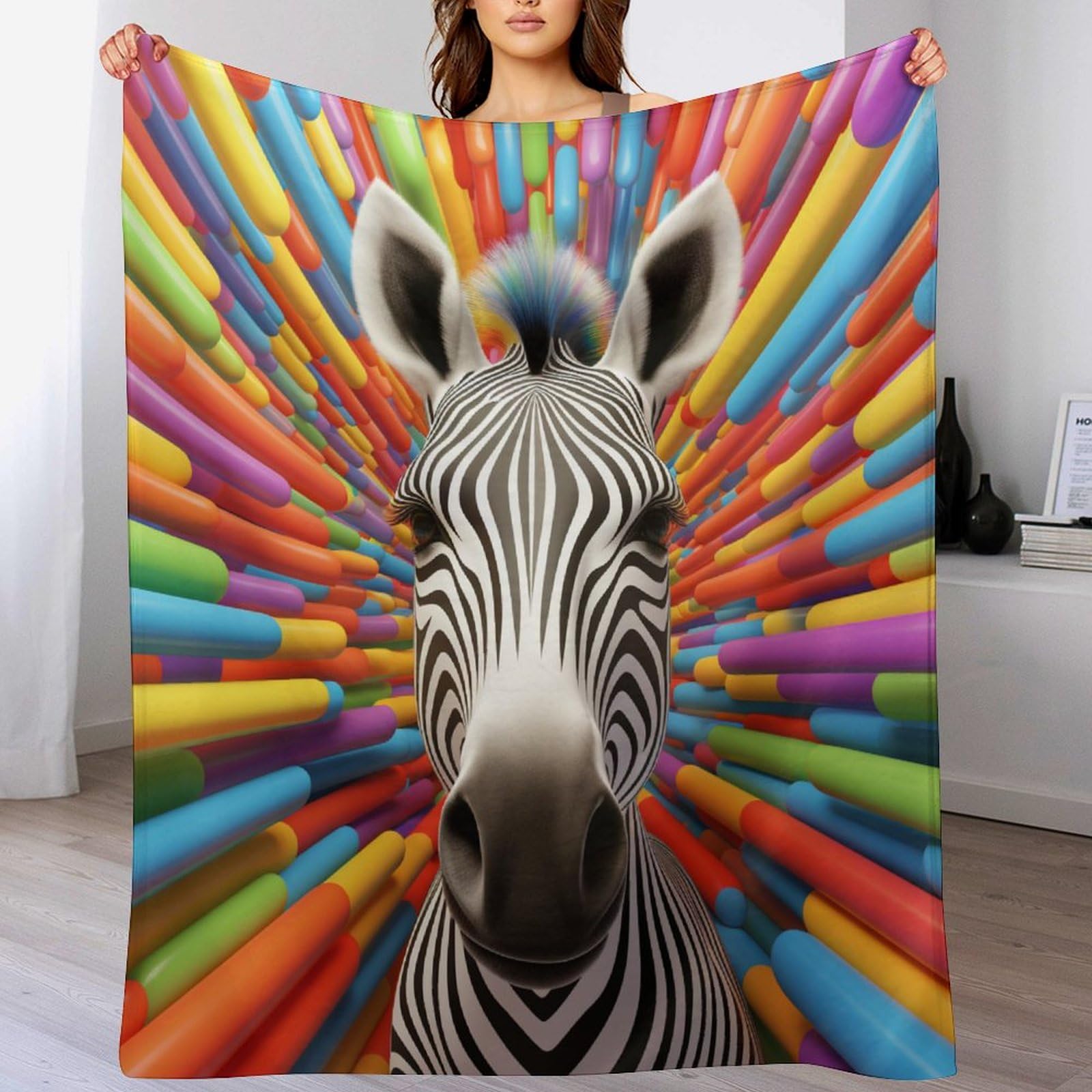 Couverture zèbre pour canapé et séjour : plaid cocooning quatre saisons