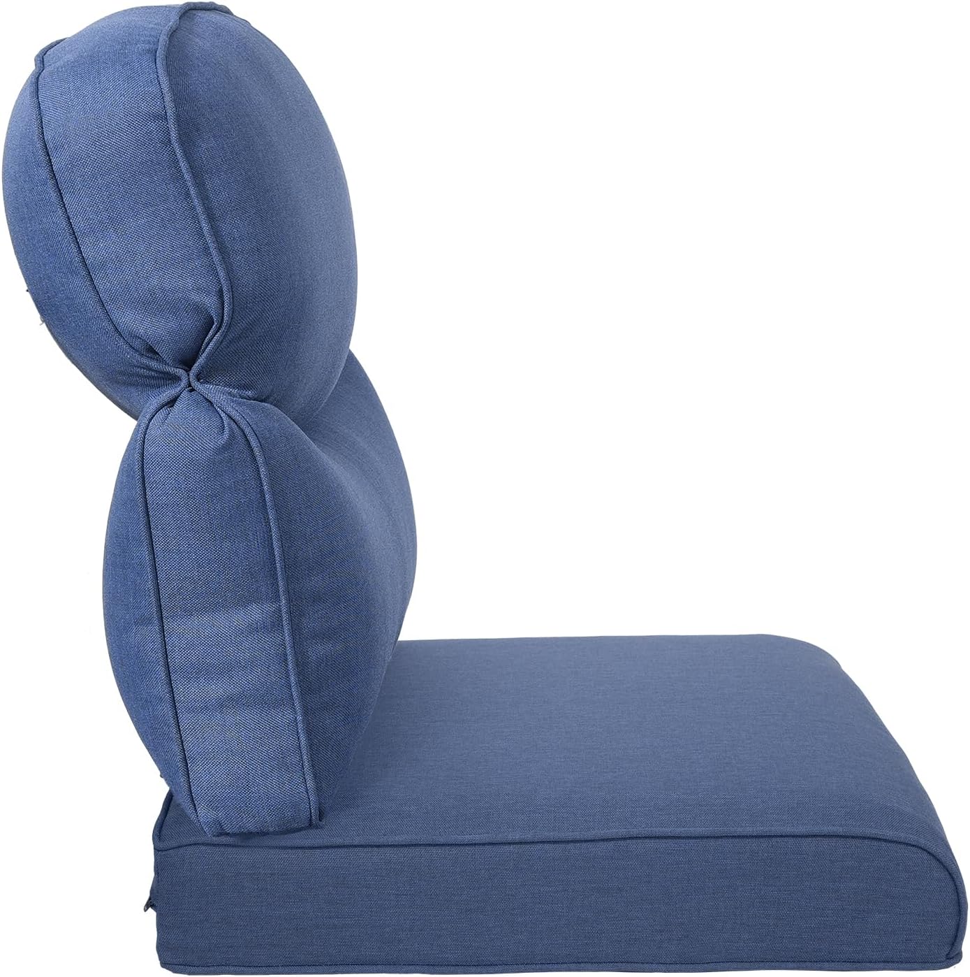 Pop 22x25/22x24 Outdoor Replacement Cushions - 1 Set High Back Deep Seat Patio Furniture Cushion for Wicker Dining Swivel Rocking Chairs Loveseat Couch Sectional Sofa - Navy Blue/Smile