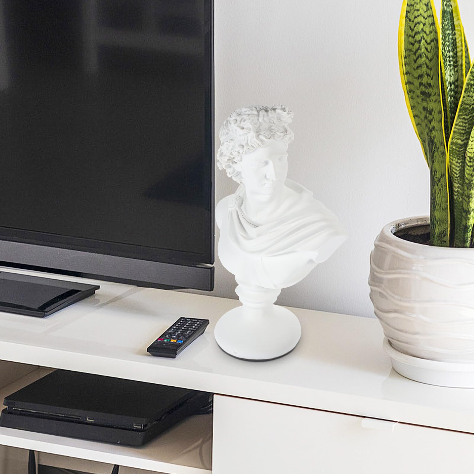 Estatua de Busto de para Mesa o Escritorio Clásica Europea Blanco de Resina Resistente a Grietas y Decoloración