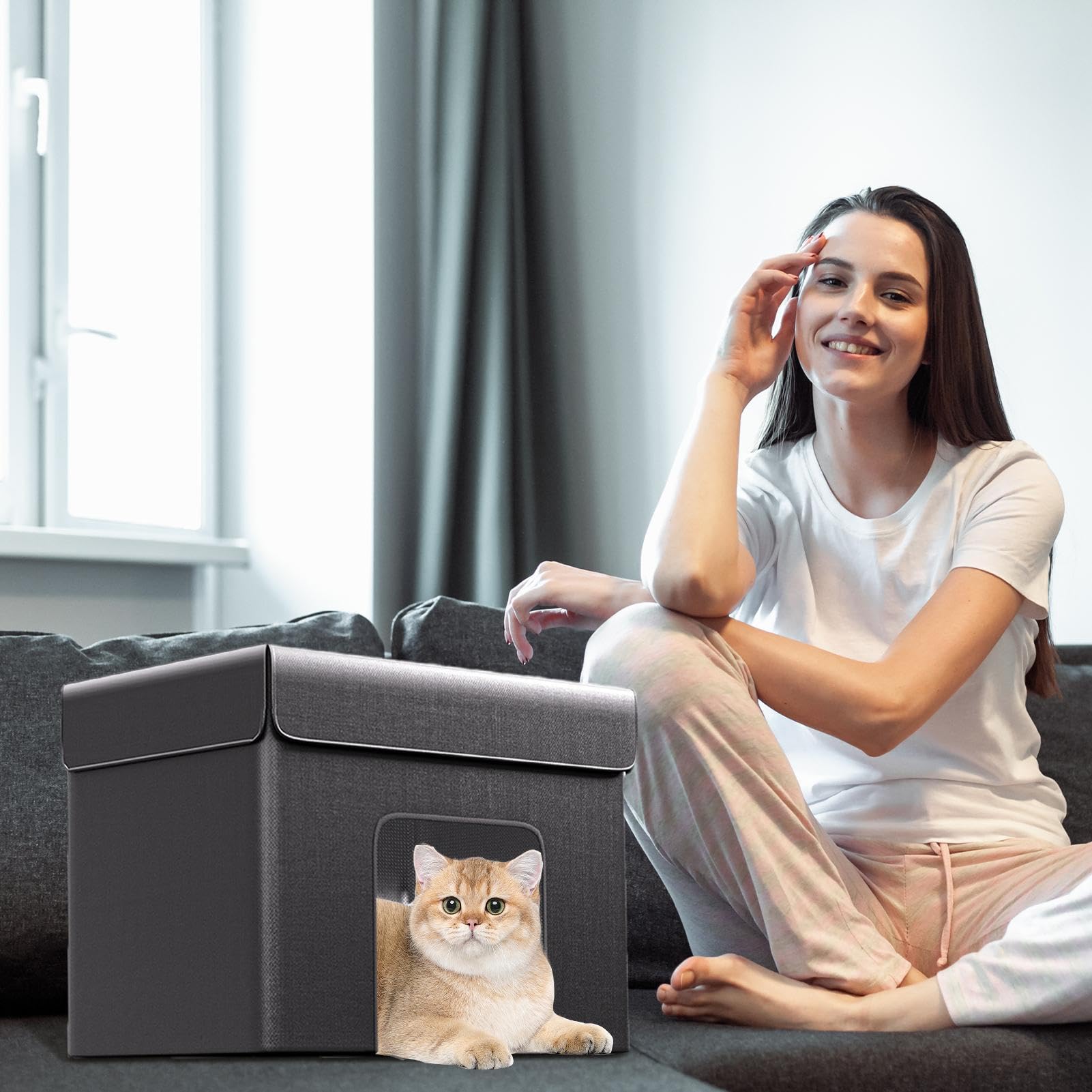 Niche rafraîchissante pour Chat - Nid de Glace d'été Pliable pour Chat | abri Multifonction résistant aux intempéries, Tente pour Chat rafraîchissante en Plein air, abri résistant aux intempéries,