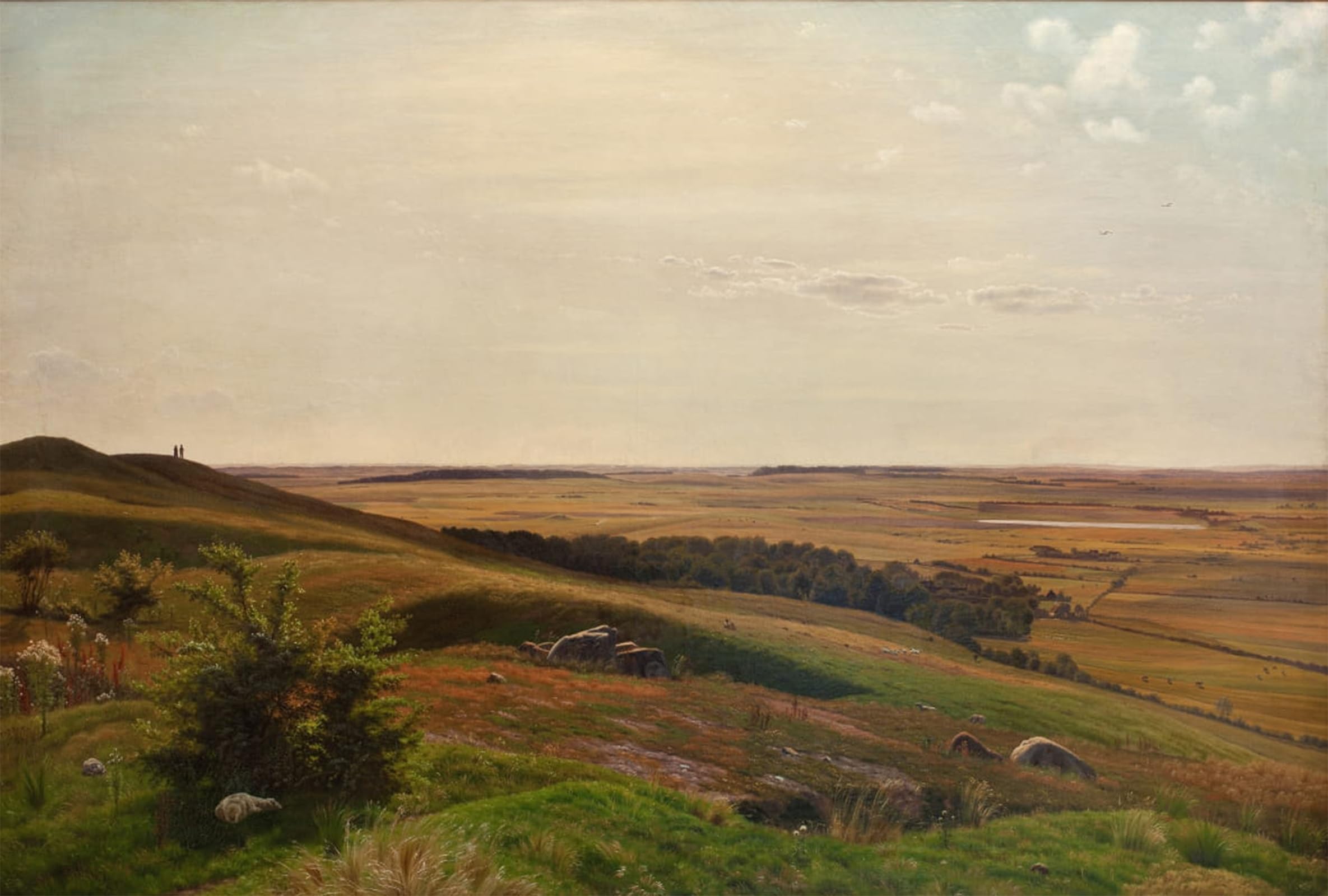 SERENDIPITP Retro Picture Poster Wall Art Pictures Painting Bjerglide Near Horsens Afternoon by Vilhelm Kyhn Wall Art Canvas Print for Wall Decor 60x90cm