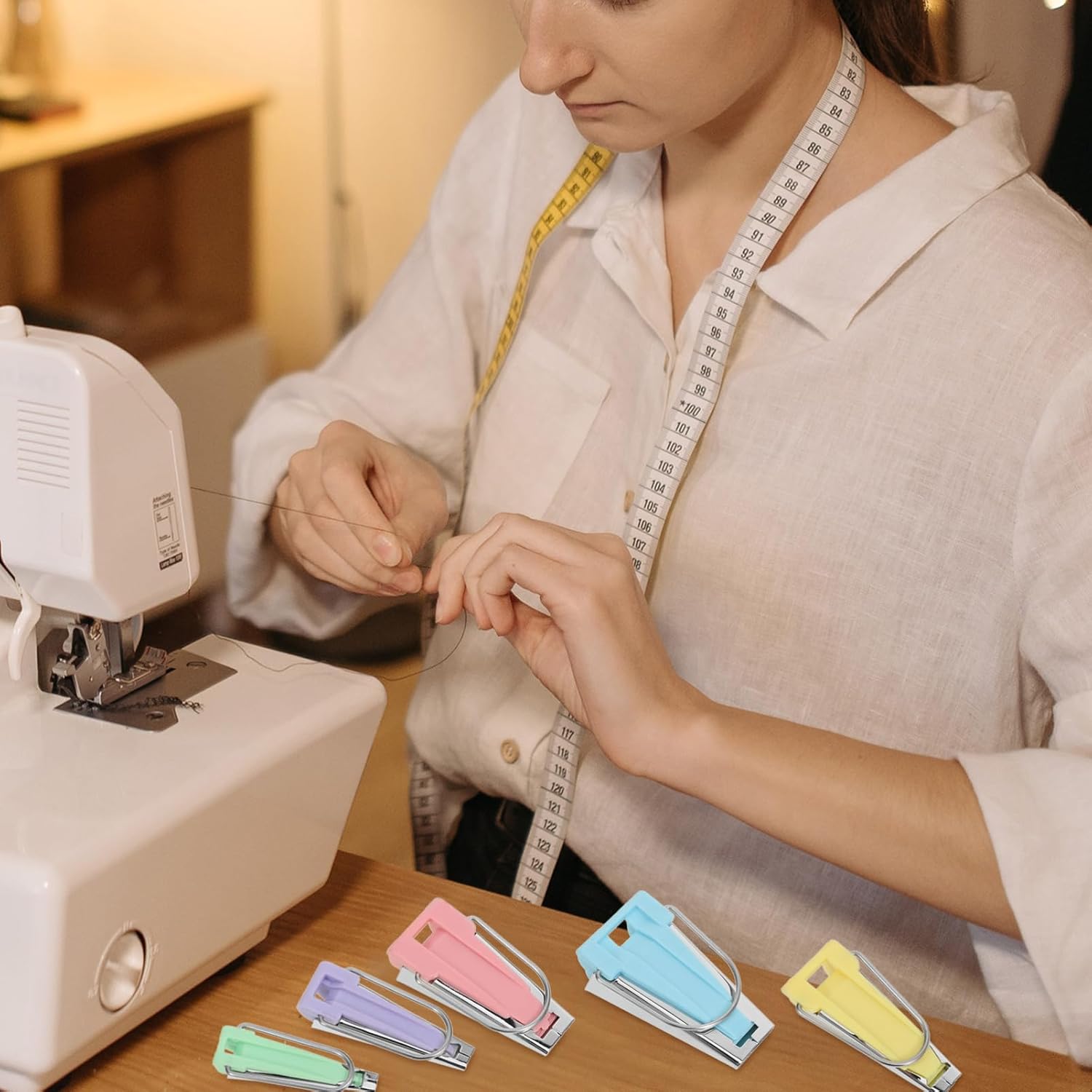 TEHAUX 20pcs Bias Tape Maker Tool Set Multi-Function Sewing and Quilting Bias Binding Maker for Crafts Dressmaking Embroidery and Party Decorations
