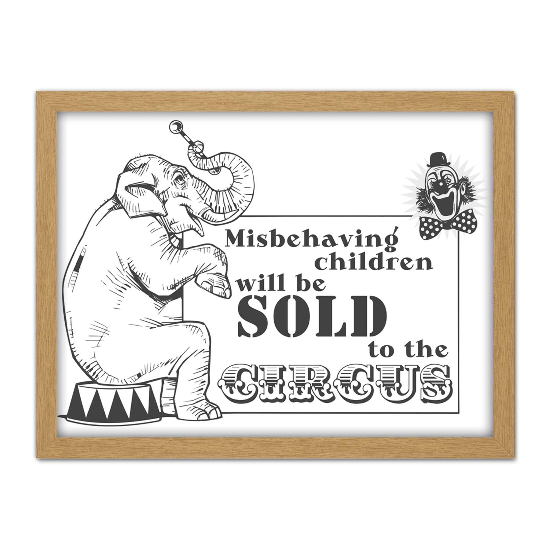 Wee Blue Coo Misbehaving Children Sold Circus Artwork Framed Wall Art Print 18X24 Inch