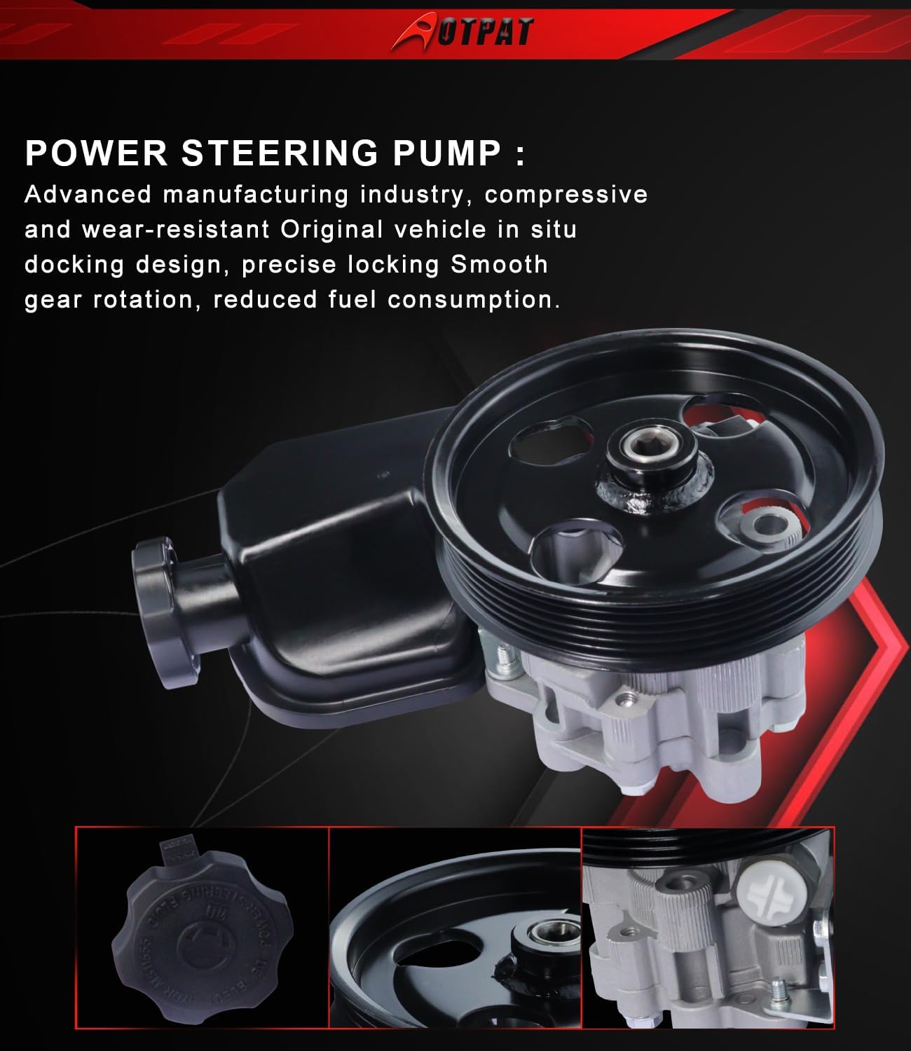 21-5429 Power Steering Pump Fits for:-Dodge Dakota V6 3.7L Petrol 2005 2006 2007, V8 4.7L Flex 2007, V8 4.7L Petrol 2005-2007 OE#215429 52855186AD, 52855186AE, 52855186AH 52855186AG 9605429