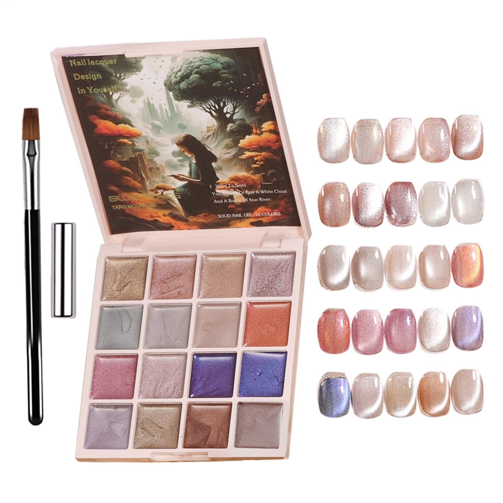 Solid Gel Nail Polish Palette, Gel Nail Palette, 16 Colors Nail Gel Palette, Magnetic Gel Nail Polish, Gel Nail Polish for, Nail Gel Painting Palette, Gel for Nail Design, Gel