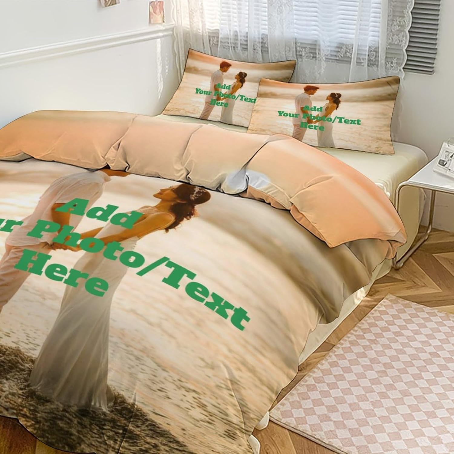 Custom Duvet Cover &Pillowcase Set Personalized Bedding Set Design Your Own Comforter Sets 2 Sides Printed Decor