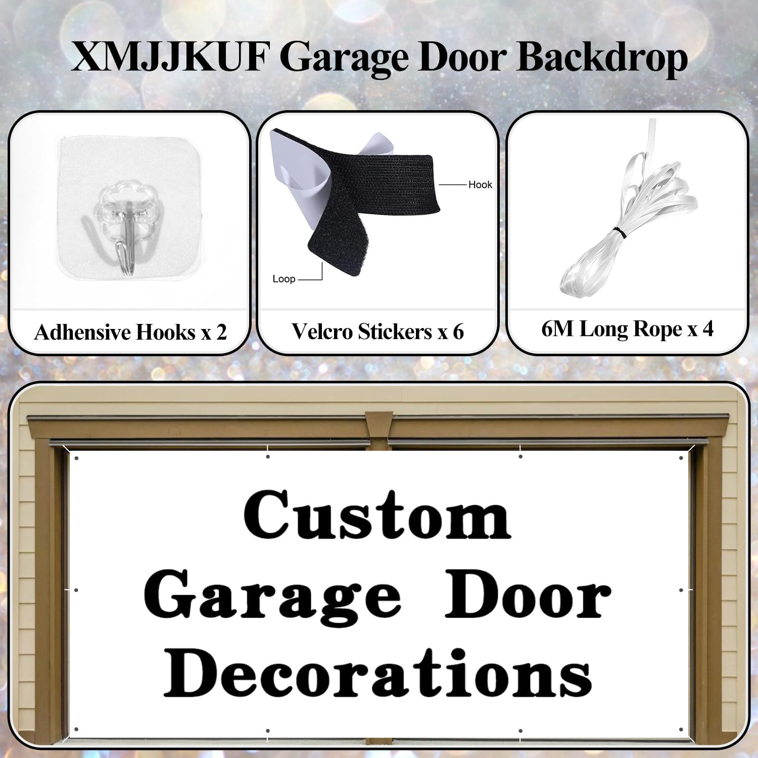 Custom Garage Door Banner 16x7ft Design Your Own Customized Garage Door Cover Personalized Photo Pictures Text Garage Door Decorations Baby Shower Birthday Party Festival Photo Props