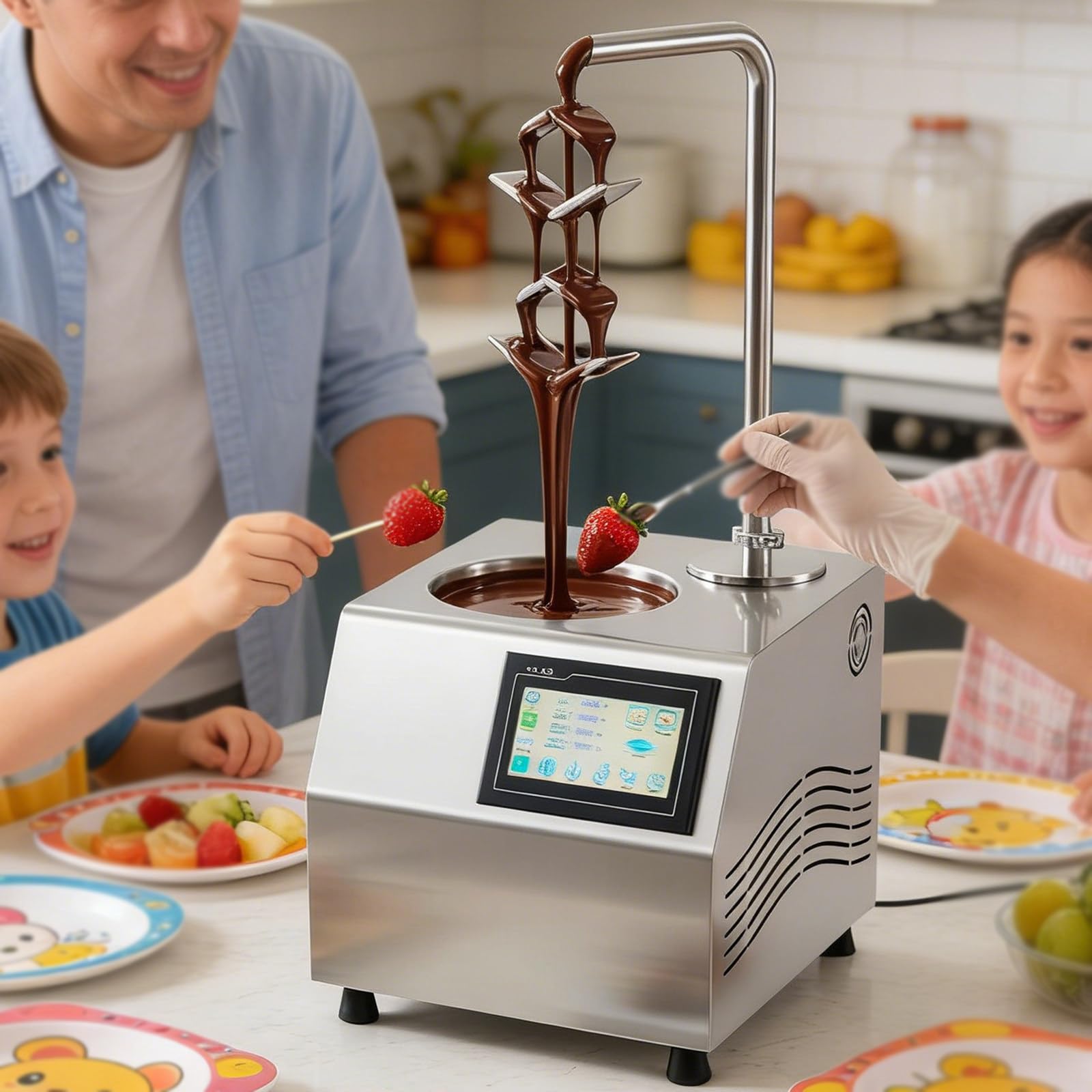 YXYLJOZ Chocolate Fountain Machine – 5.5L Automatic Dispenser, Waterfall Spout, Easy Clean, for Parties, Fruit Coating, and Commercial Buffets