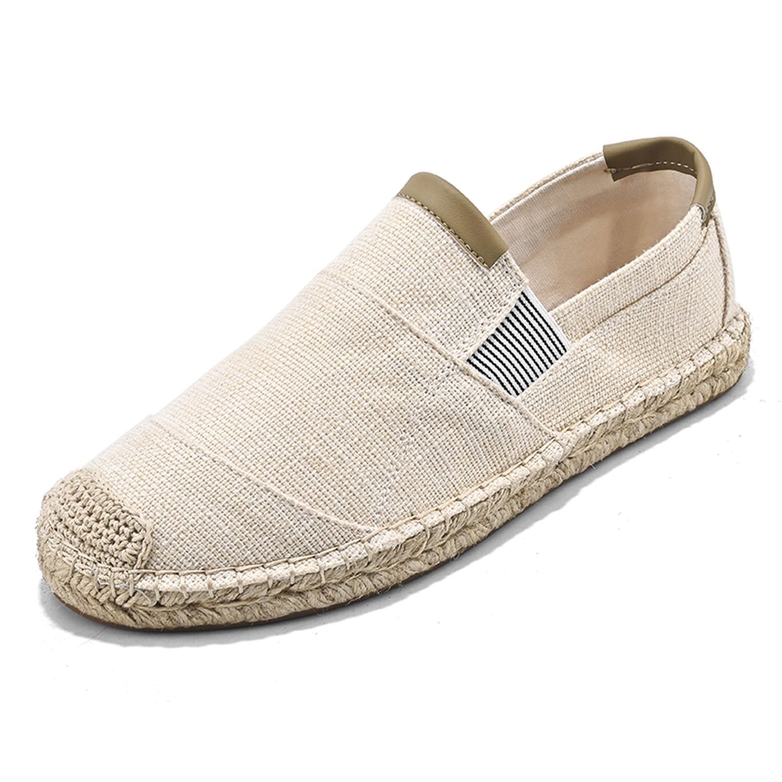Generisch Espadrilles Herren Atmungsaktiv Canvas Leinenschuhe Freizeitschuhe Sommer Leinen Espandrillos Stoffschuhe Bequem Slip-On Slipper Sommerschuhe