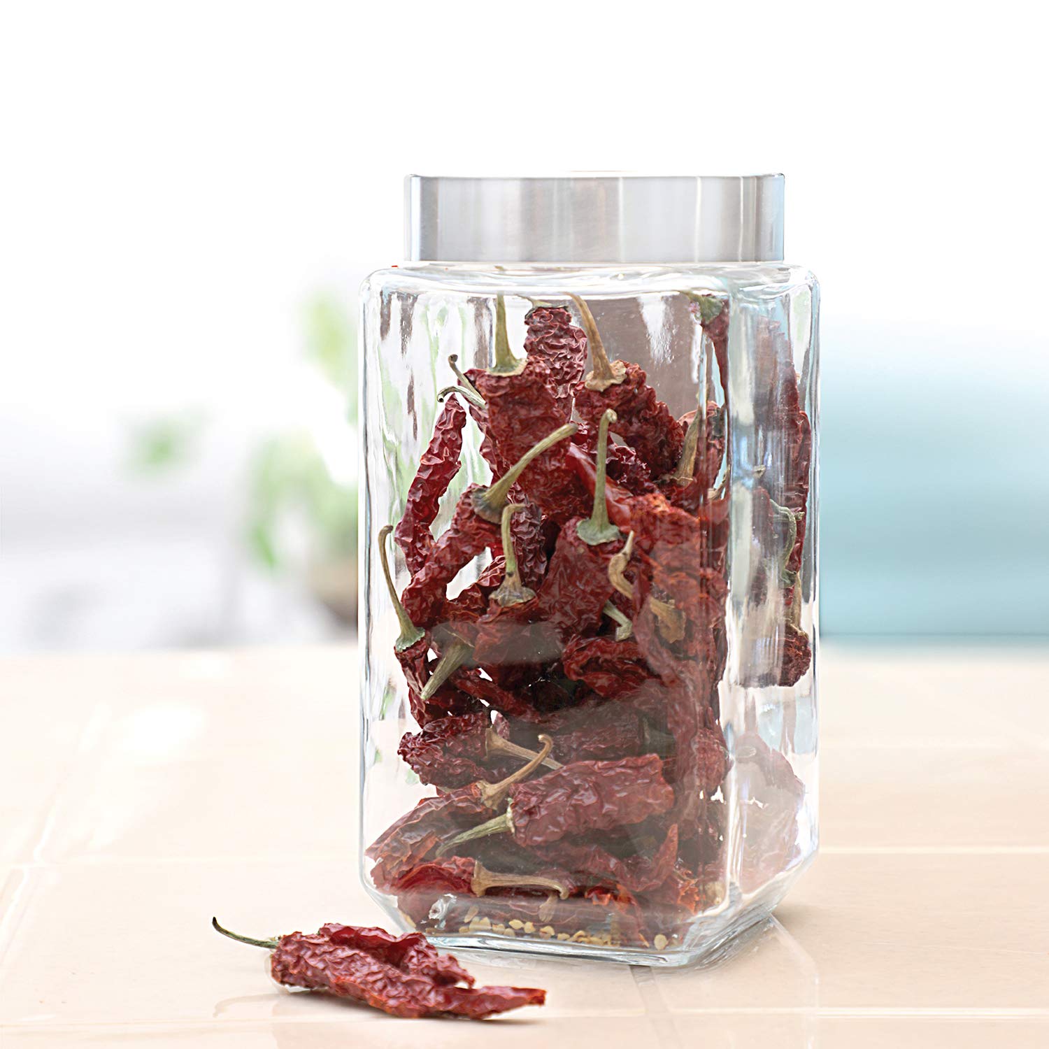 CELLO Qube Fresh Glass Storage Jar | Container with Air tight Silver Metal Lid | Multipurpose Jar | For Storage of Food, Pulses, Spice, Cereals, Cookies, Dry Food | 2250ml, Clear (B07YZ9TMQX) Amazon Price History, Amazon Price Tracker