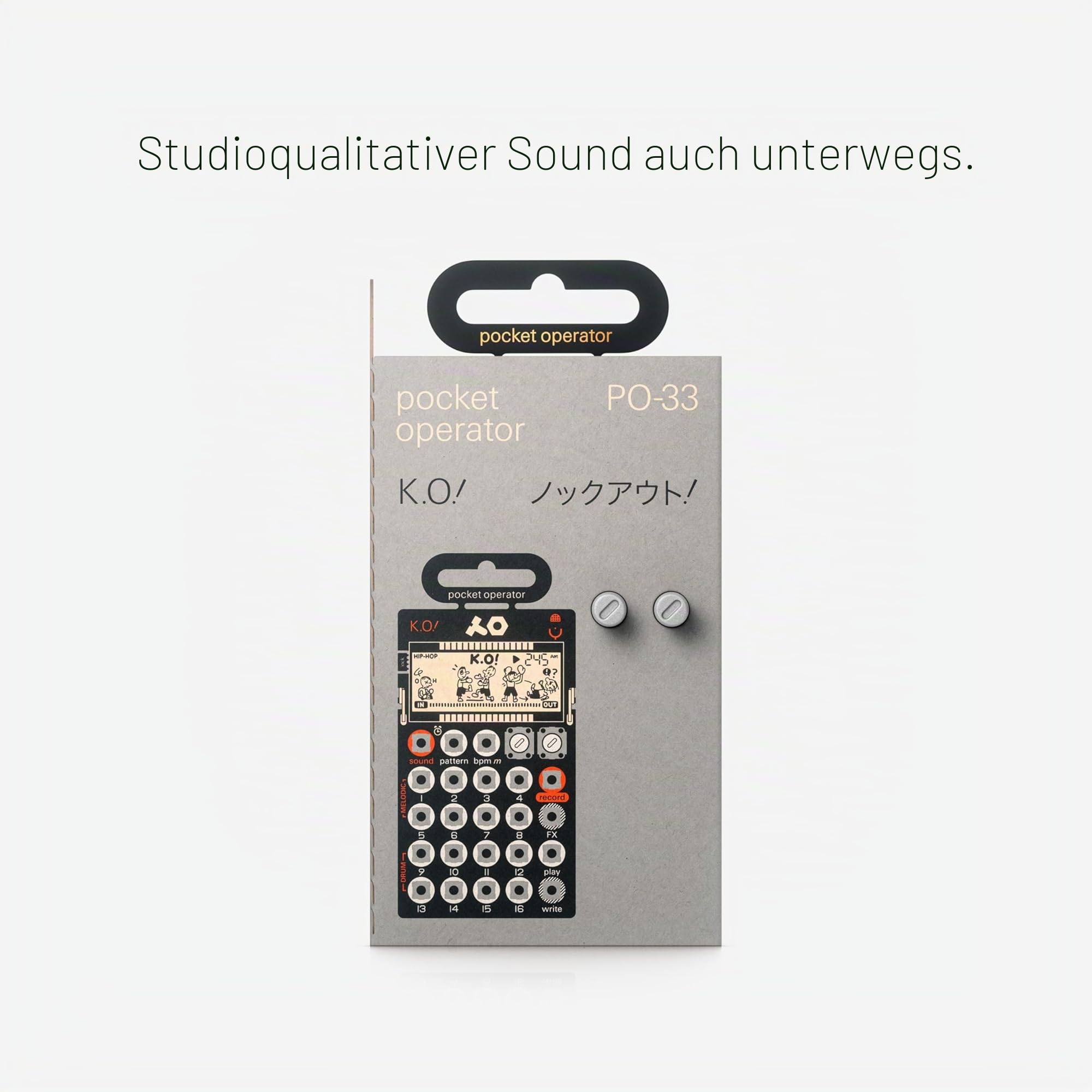 Teenage Engineering PO-33 KO Pocket Operator - Mini Sampler mit 40 Sekunden Sample-Speicher und eingebautem Mikrofon