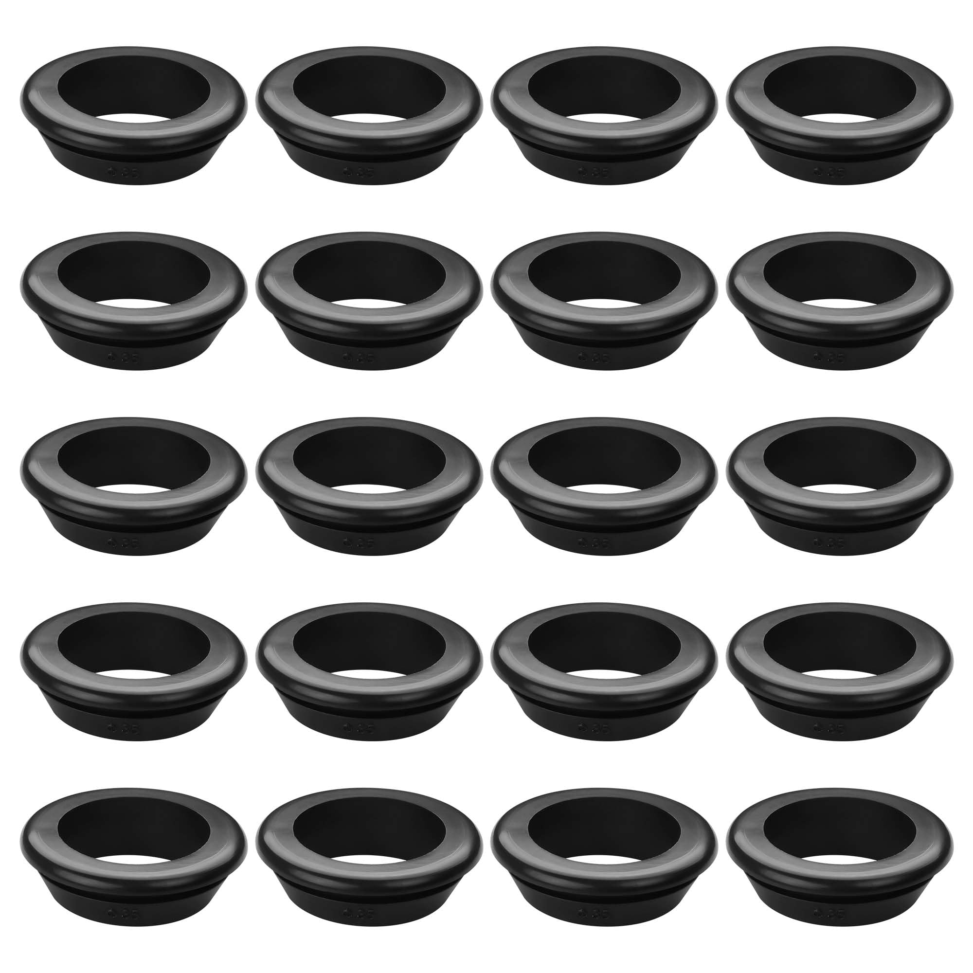 GINTOOYUN 20 Pcs 17mm Rubber Grommets, 0.67 Inch Inner Diameter Rubber Hole Grommets for Wires Cables, Plugs, and Firewalls (35mm)