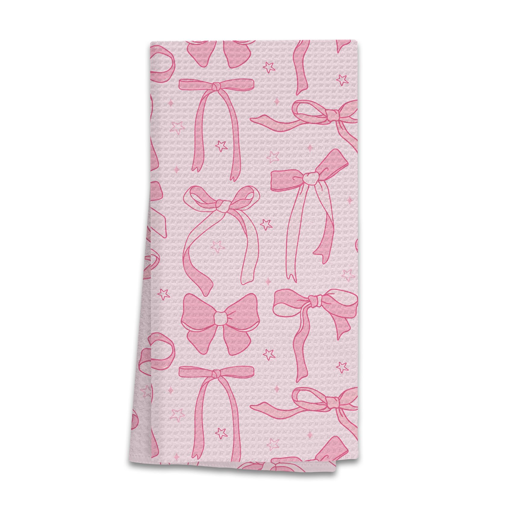 Amazon.com: Hxlac Pink Bow Kitchen Towels, Pink Preppy Decor Dish ...