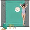 ISOPHO Beach Blanket, 79×83 Picnic Blankets Waterproof Sandproof for 4-7 Adults, Oversized Lightweight Beach Mat, Portable Picnic Sand Proof Mat for Travel, Camping, Hiking, Packable wBag