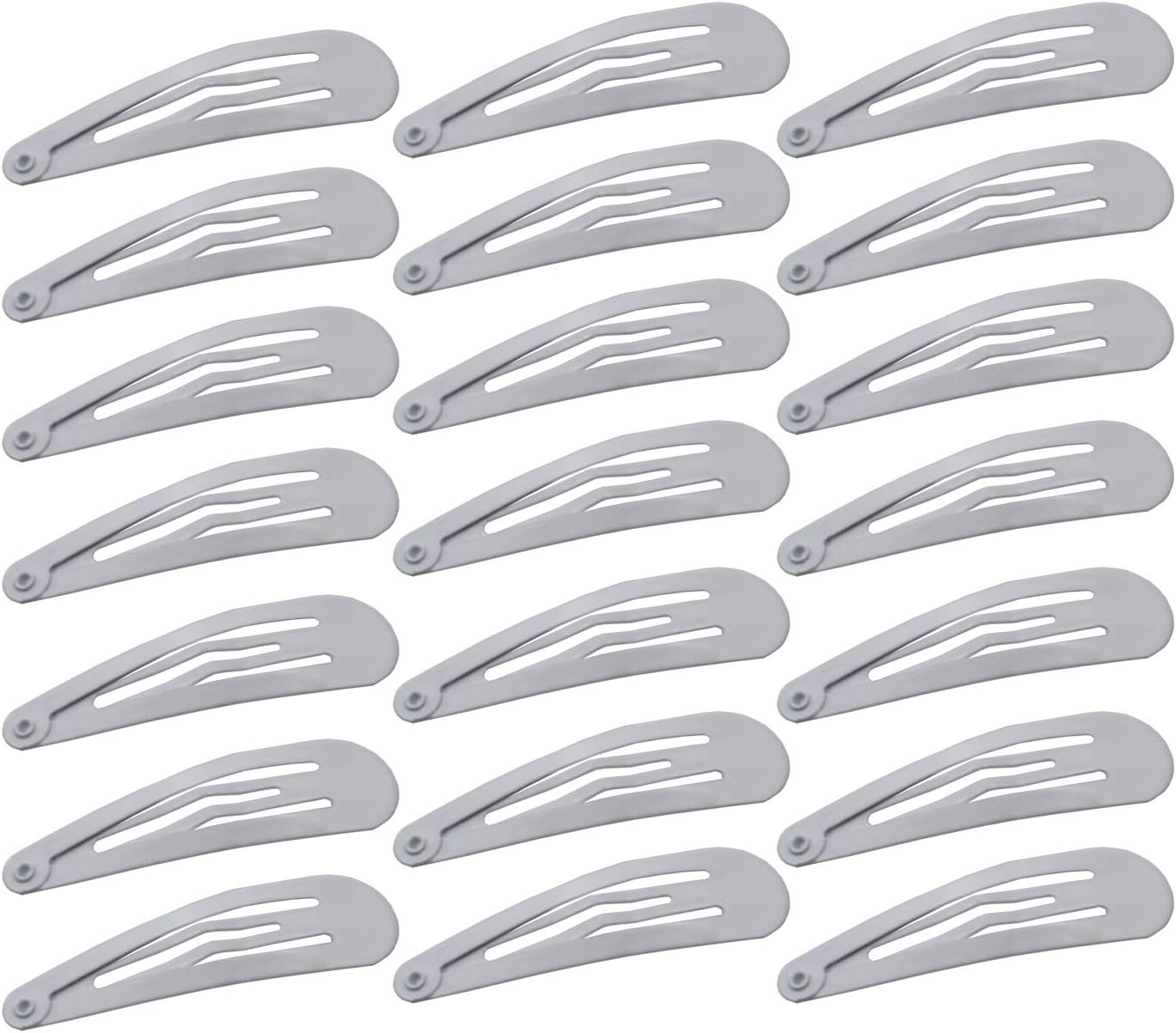 50 Pack of Snap Hair Clips Hair Barrettes for Kids, Girls and Women, 50 mm (White)