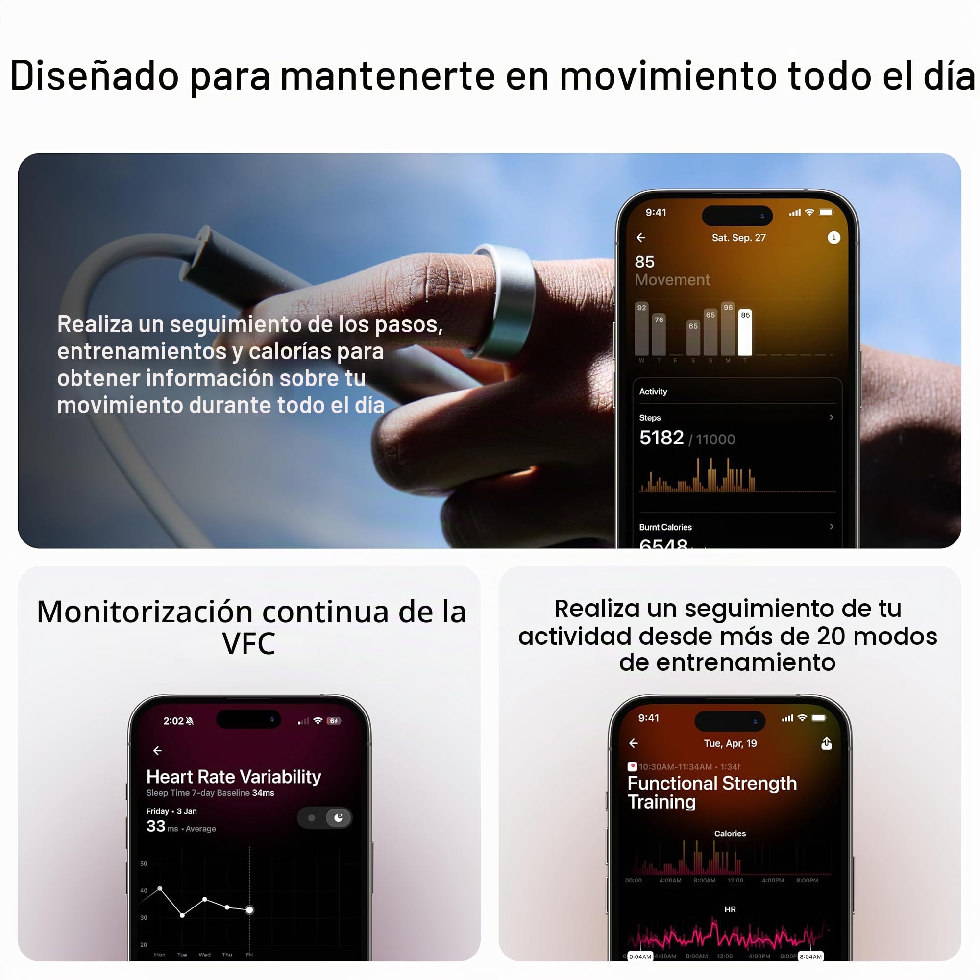 ULTRAHUMAN Ring Air: Rastreador de sueño y Actividad física, Anillo Inteligente para Mujeres y Hombres, Sin Tarifa de aplicación para Funciones estándar