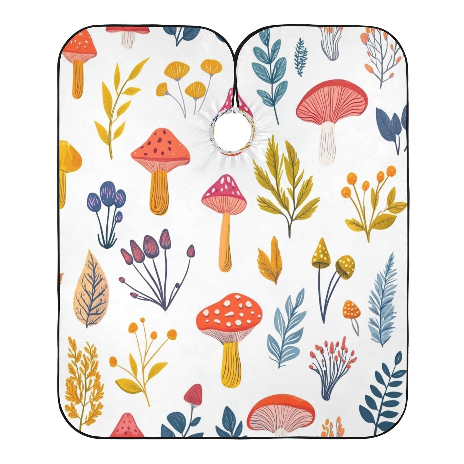 Kigai Hair Cutting Cape for Men & Women Mushroom Leaves Waterproof Barber Cape Professional Hairdressing Salon Styling Cape with Adjustable Closure Snap