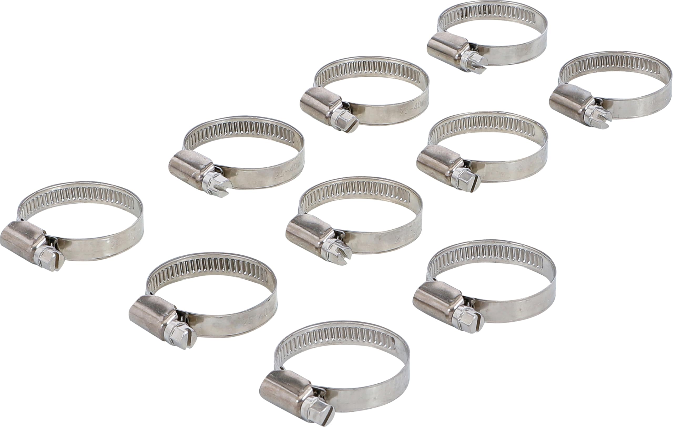 Bgs Mehrfarbig 8095-25X40 | Hose Clamps | Stainless | 25 X 40 Mm | 10 Pcs.
