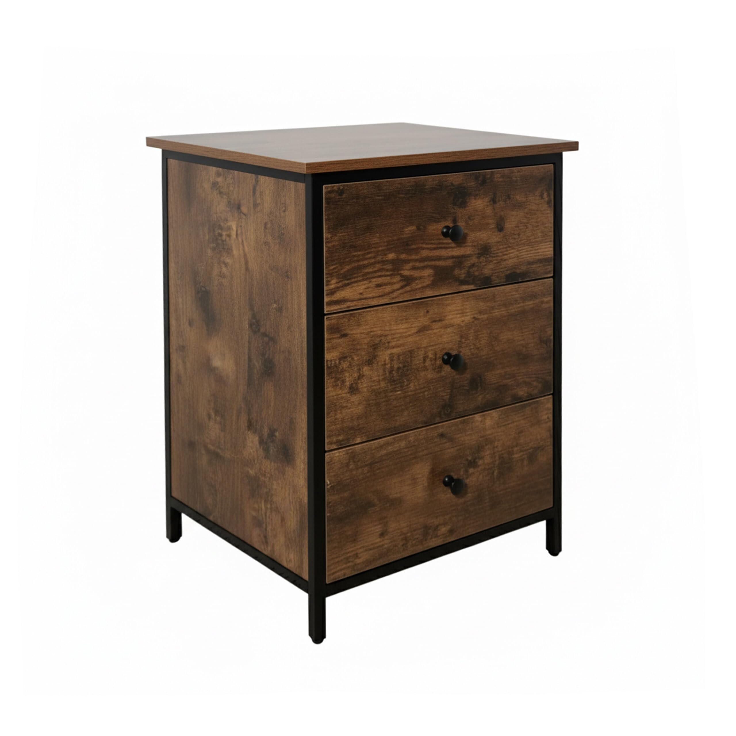 Table de chevet 3 tiroirs Relaxdays pour optimiser le rangement de votre lit