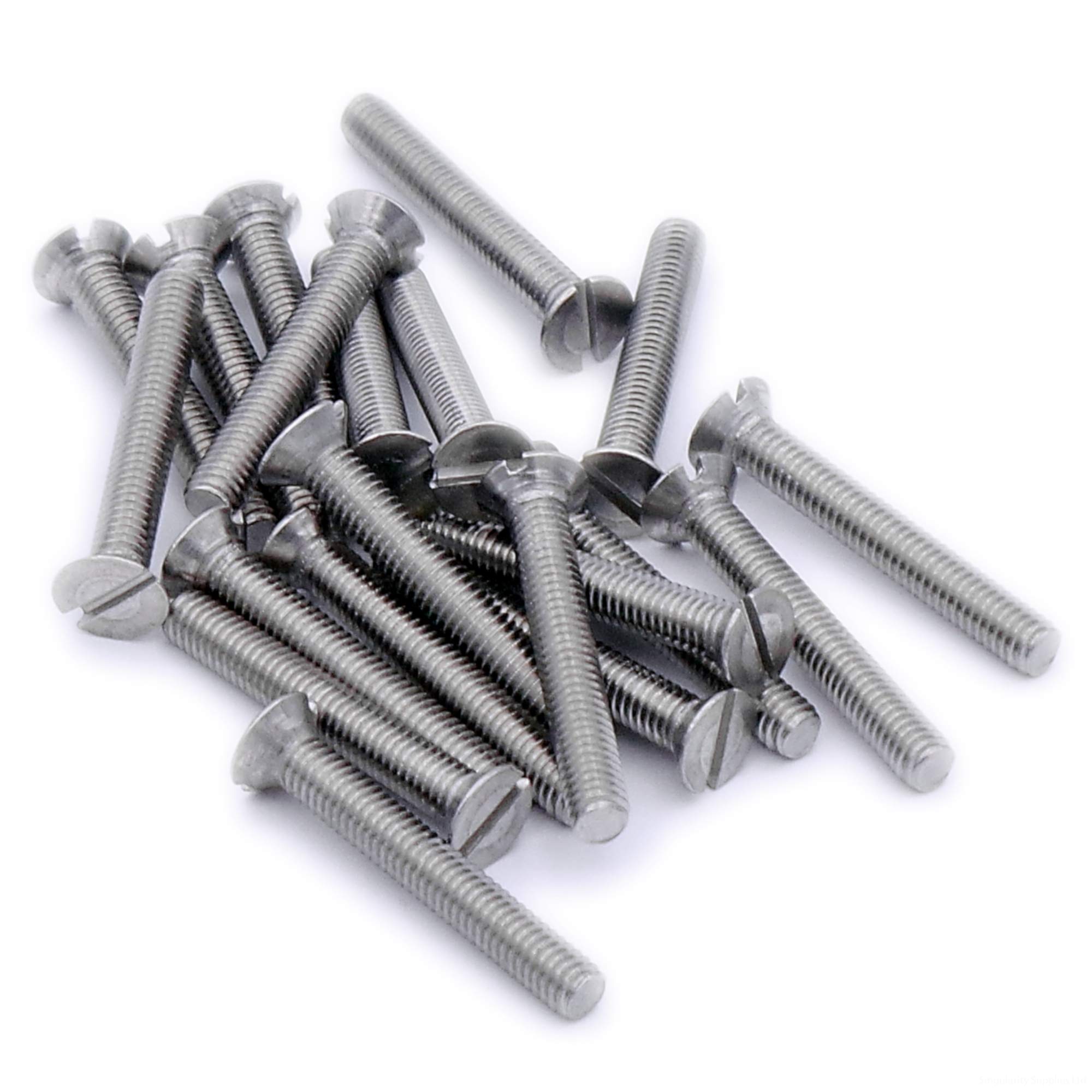 Singularity Supplies Silver M4 (4Mm X 35Mm) Slot Countersunk Machine Screw (Bolt) - Stainless Steel (A2) (Pack Of 20)