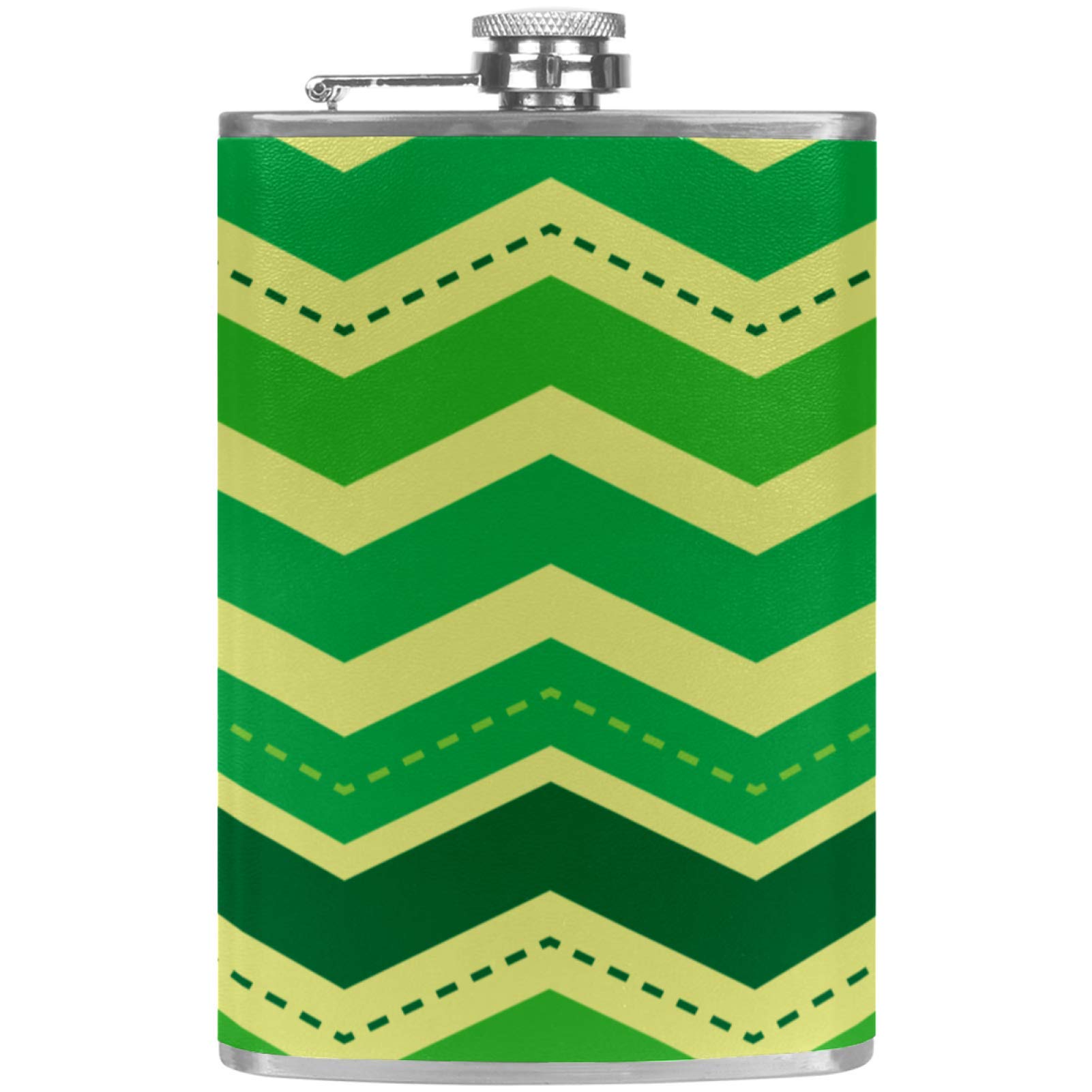 Flasque à whisky en cuir vert avec entonnoir de poche