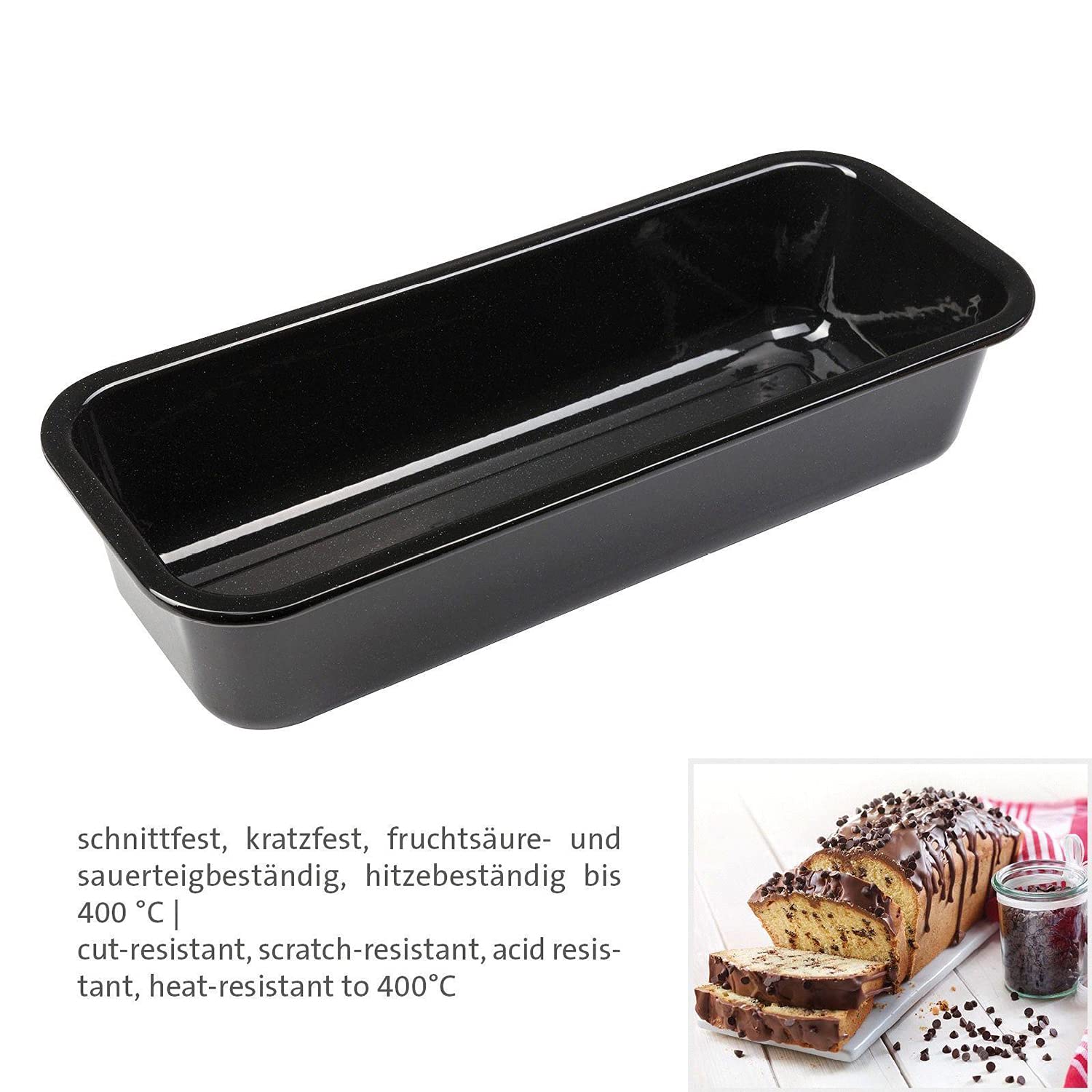 Westmark Moule à Pain/Cake Rectangulaire, Dimensions Intérieur : 30 cm, Email, Noir, 33872270