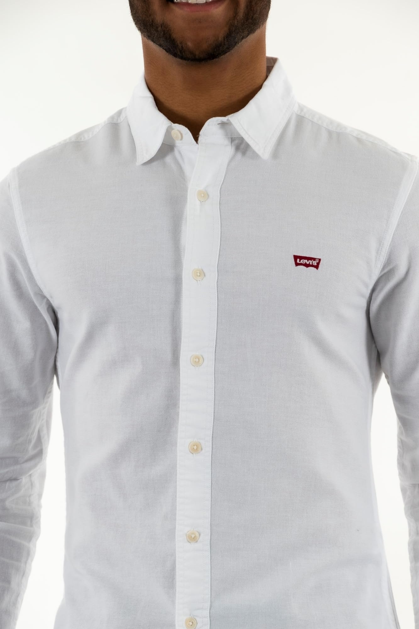 Levi's Mężczyźni Long-Sleeve Battery Housemark Slim Shirt, White, L